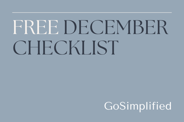 Free December Checklist: Organizing "You"