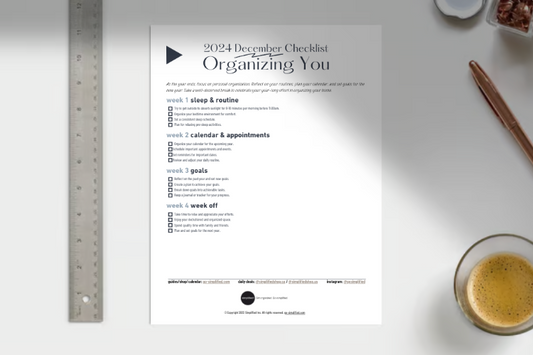 Free December Checklist: Organizing "You"